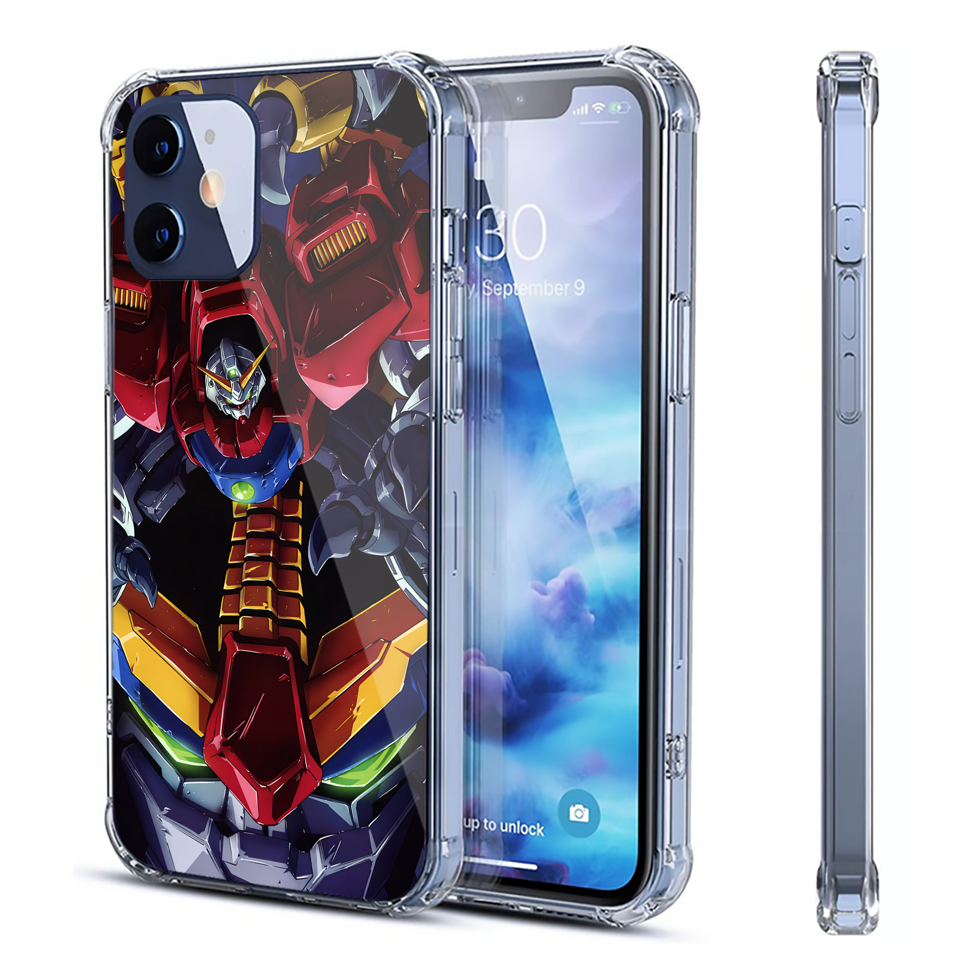 （画像用） 機動戦士ガンダム Mobile Suit Gundam 【iPhone 12シリーズ対応】透明スマホケース（クリアソフトケース）